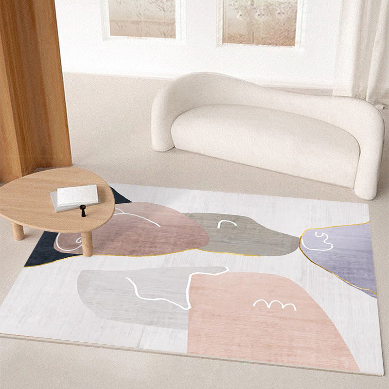 Modern Brown Rug Polyester Color Piece Rug Washable Rug for Home Decor