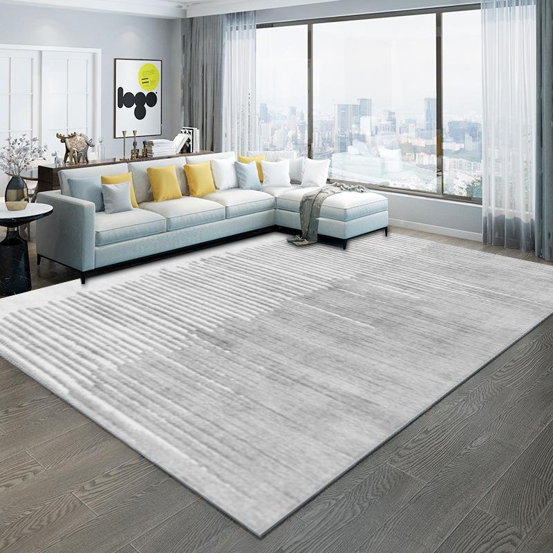 Gray Modern Rug Polyester Graphic Rug Stain Resistant Rug for Home Decor