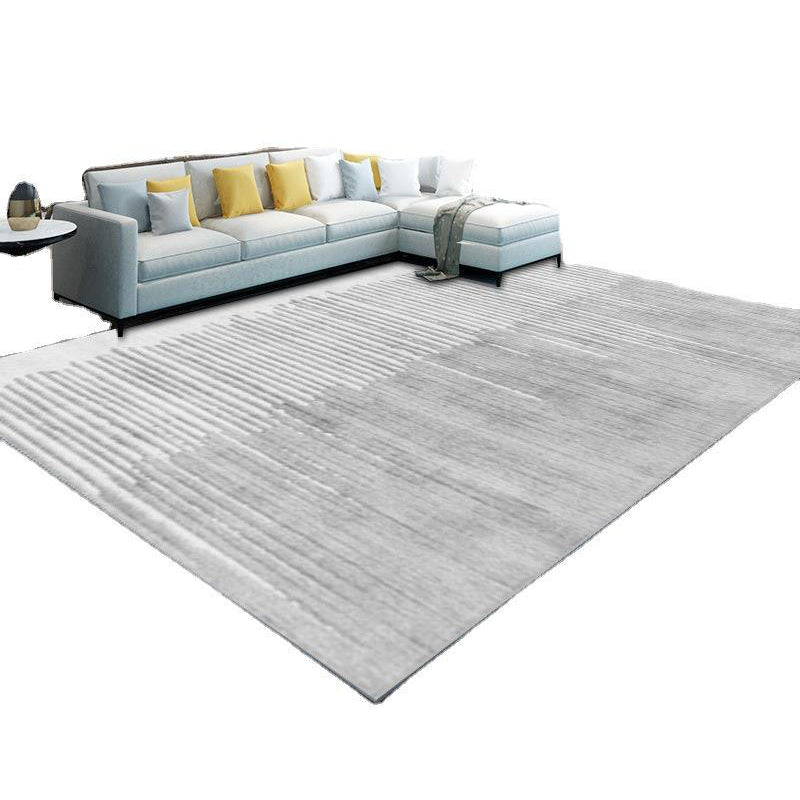 Gray Modern Rug Polyester Graphic Rug Stain Resistant Rug for Home Decor