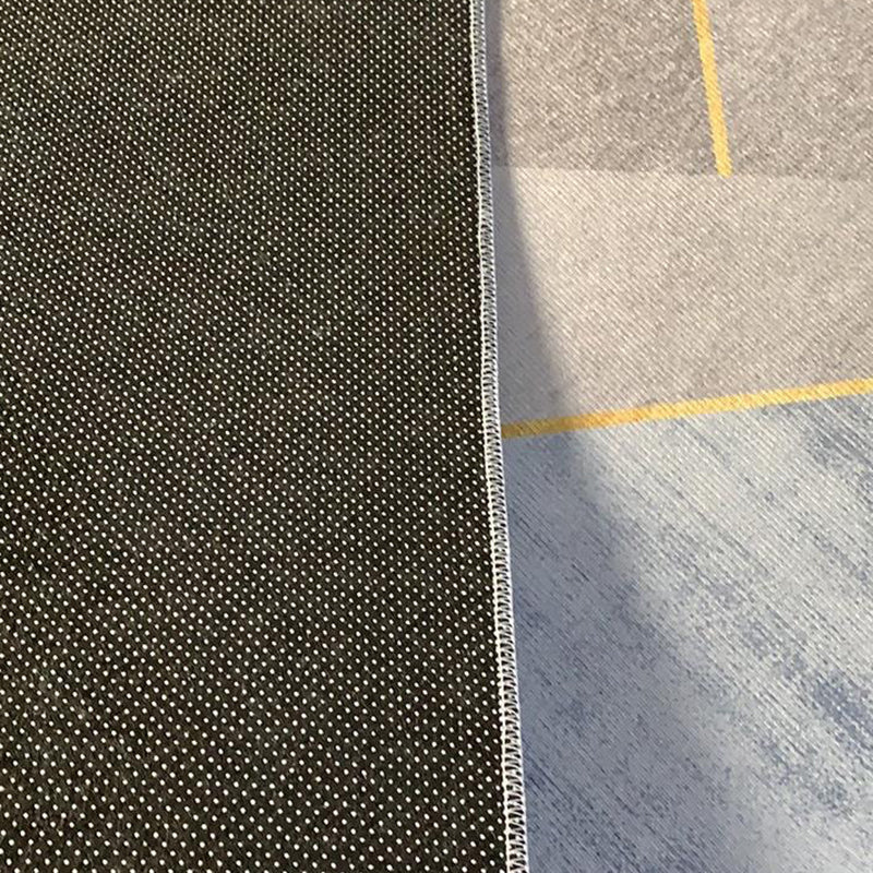 Gray Modern Rug Polyester Graphic Rug Stain Resistant Rug for Home Decor