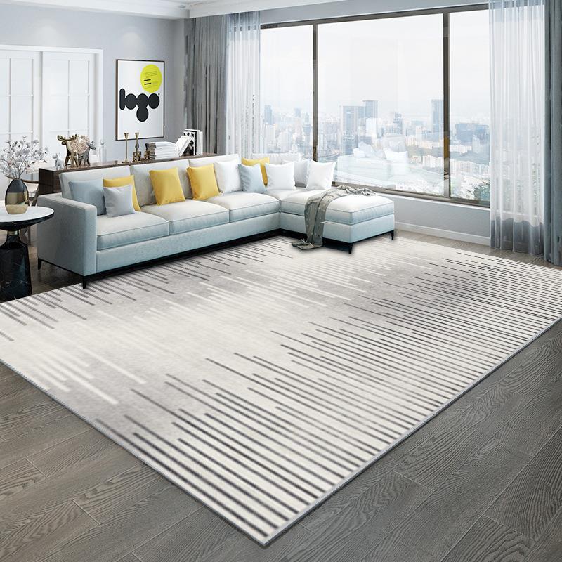 Gray Modern Rug Polyester Graphic Rug Stain Resistant Rug for Home Decor