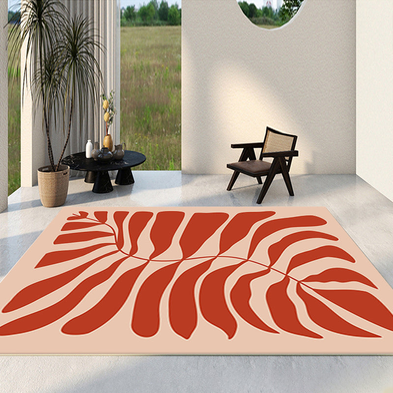Modern Orange Rug Pattern Graphic Rug Washable Indoor Rug for Home Decor