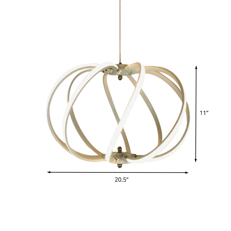 Drum Cage White Cage Lumoluming Modernismo Modernismo LED Acrilico Pendente al soffitto sul tavolo da pranzo in luce bianca/calda
