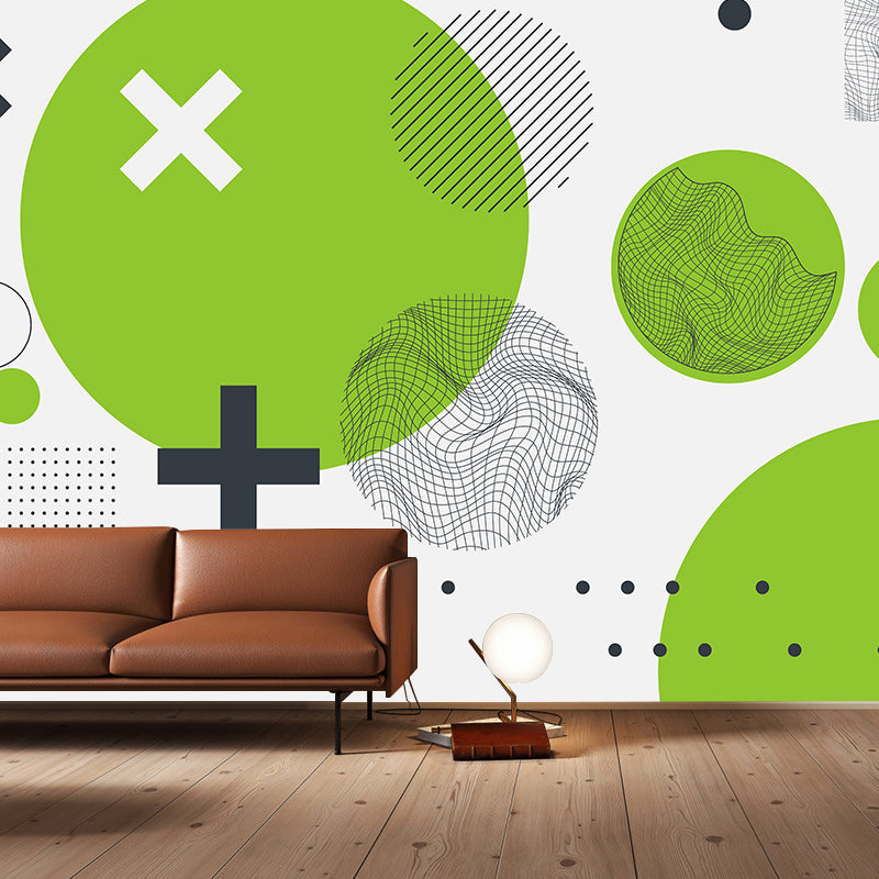 Illustration Stain Resistant Wallpaper Abstract Style Living Room Wall Mural