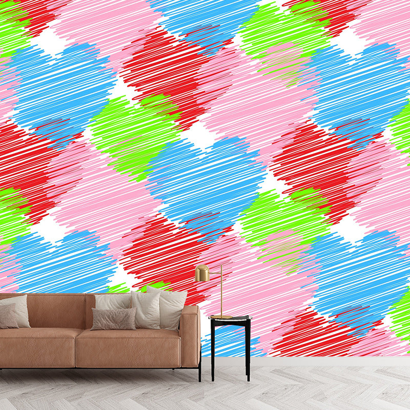 Environment Friendly Mural Wallpaper Graffiti Illustration Indoor Wall Mural
