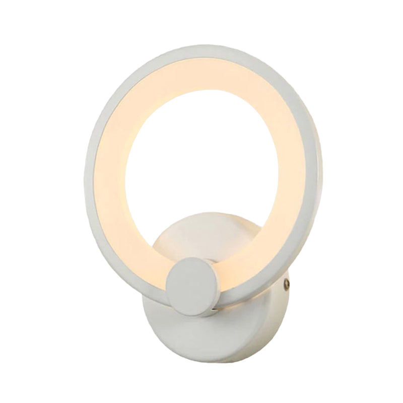 White Hoop Wall Sconce Lighting Simple LED Acrylic Wall Mounted Lamp Fixture for Corner
