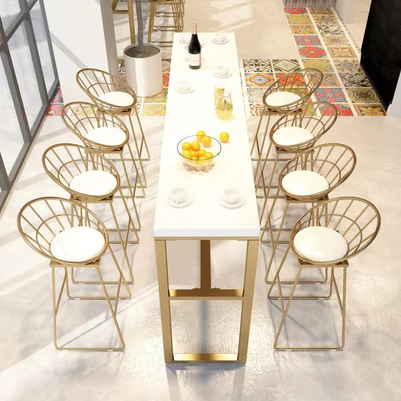 Glam Pub Table Bar Height Rectangle Bar Table for Indoor Use