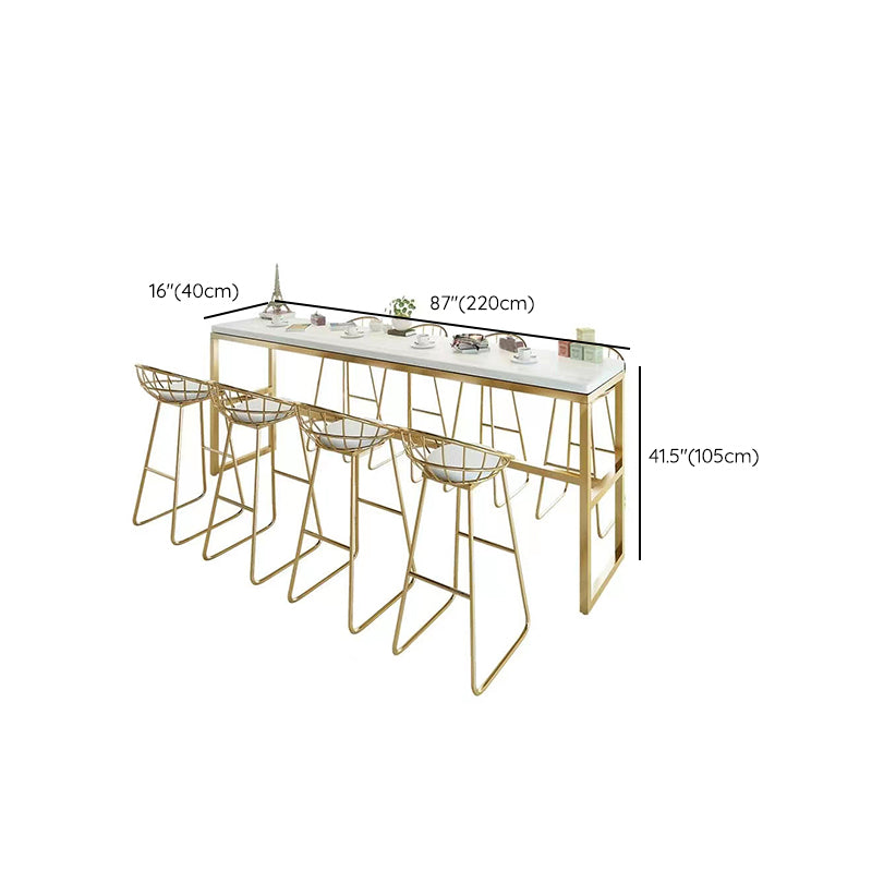 Glam Pub Table Bar Height Rectangle Bar Table for Indoor Use