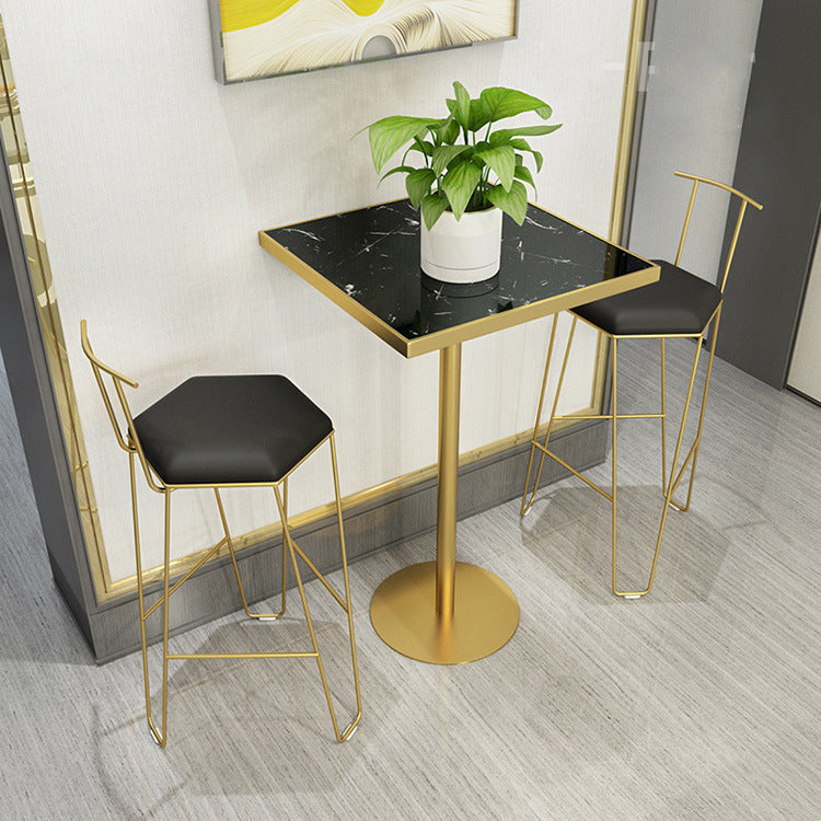 Modern Bar Table Dining Table with Pedestal Base for Kitchen Living Room