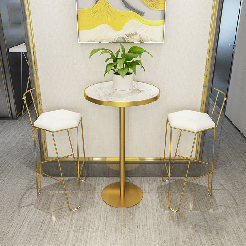 Modern Bar Table Dining Table with Pedestal Base for Kitchen Living Room