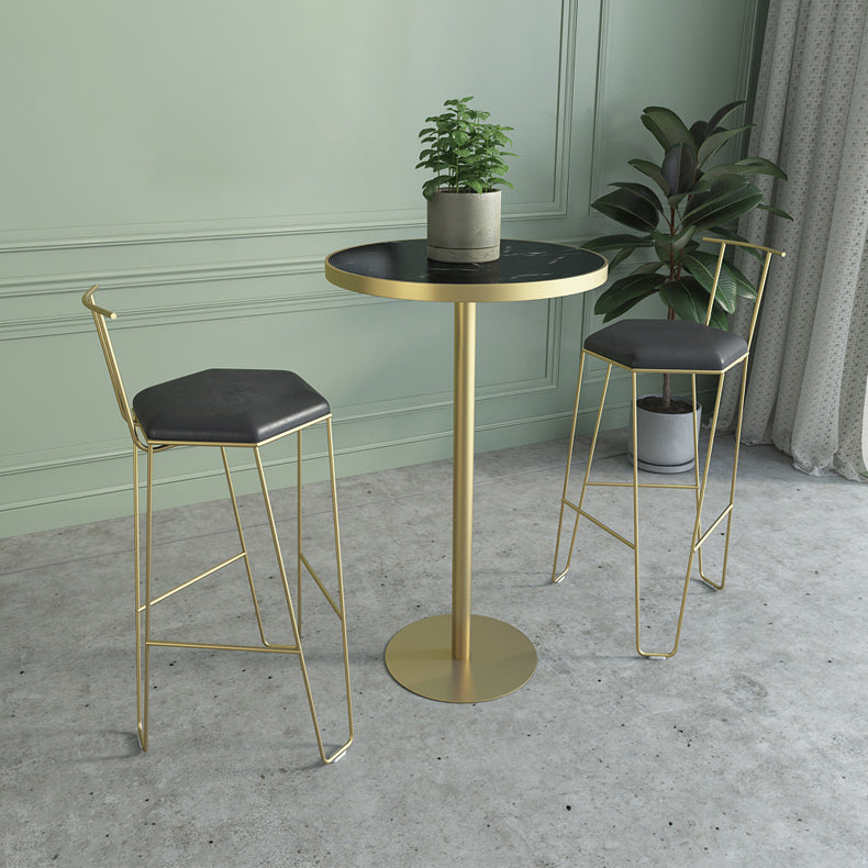 Modern Bar Table Dining Table with Pedestal Base for Kitchen Living Room