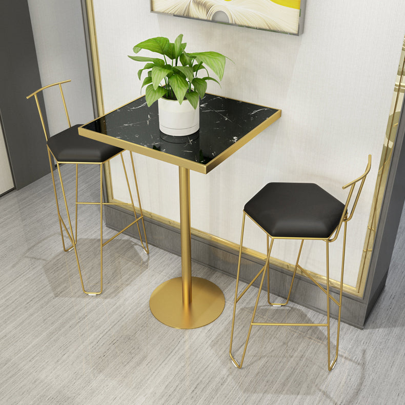 Modern Bar Table Dining Table with Pedestal Base for Kitchen Living Room