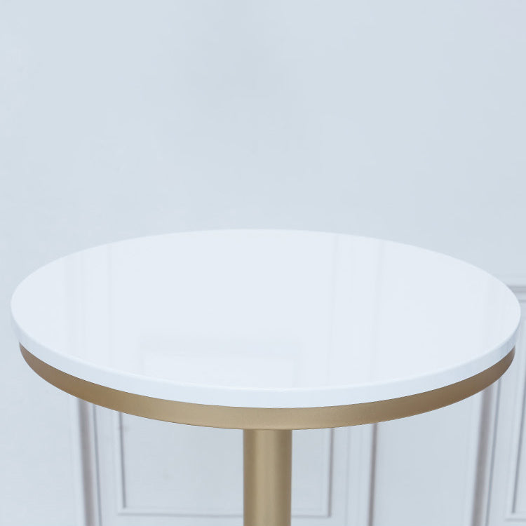 Solid Wood Bar Table Gold and Metal Base Bar Table for Kitchen Living Room Coffee Room