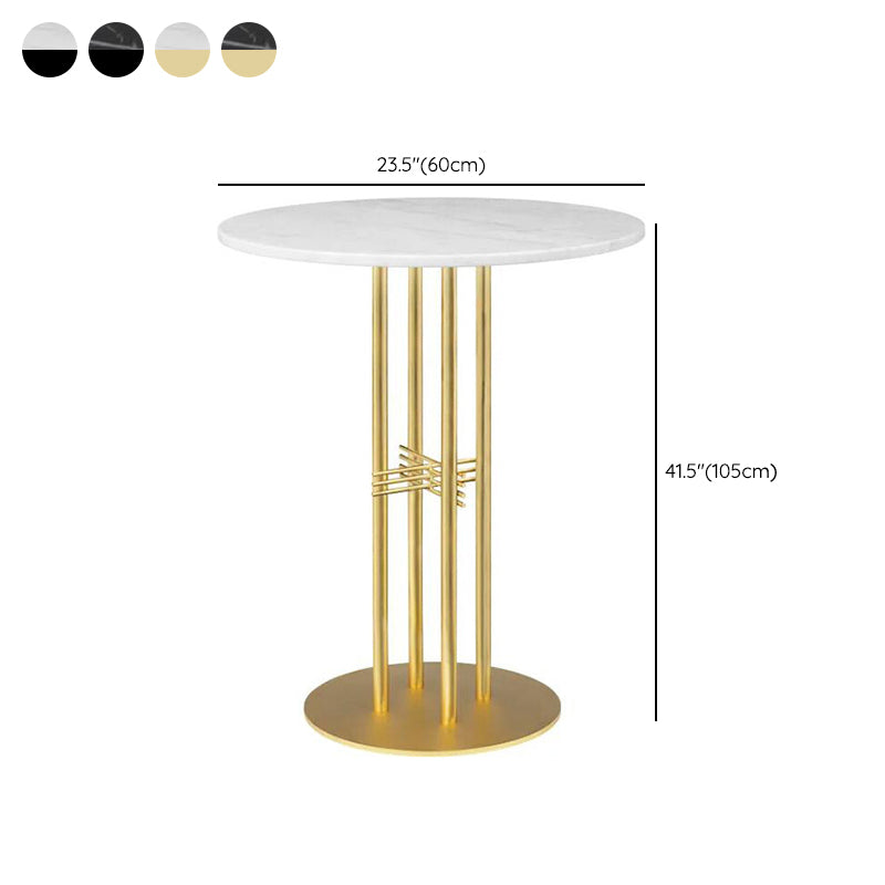 Modern Bar Table Round Dining Table - 23.6" W x 23.6" L x 41.3" H