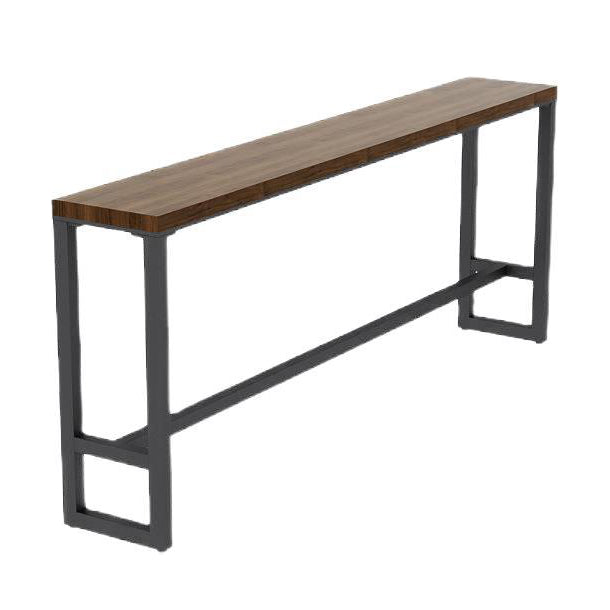 Industrial Solid Wood Bar Table Black and Metal Base Bar Table