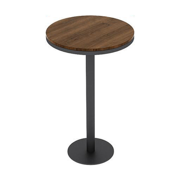Industrial Solid Wood Bar Table Black and Metal Base Bar Table