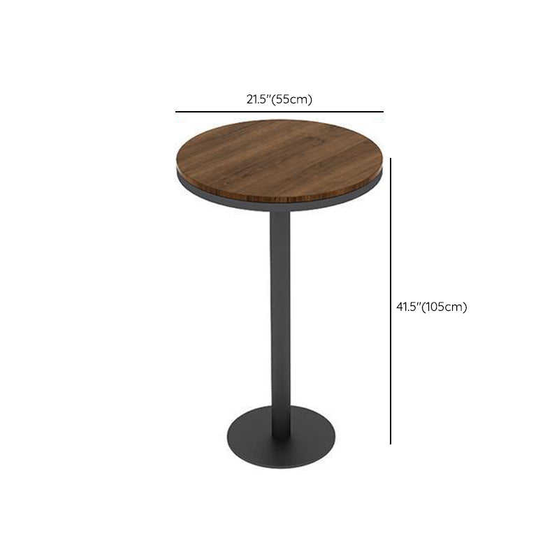 Industrial Solid Wood Bar Table Black and Metal Base Bar Table