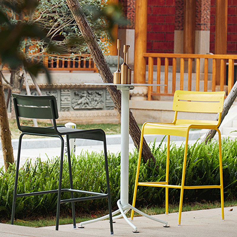 Industrial Outdoor Bar Height Table Metal Bar Table with Pedestal
