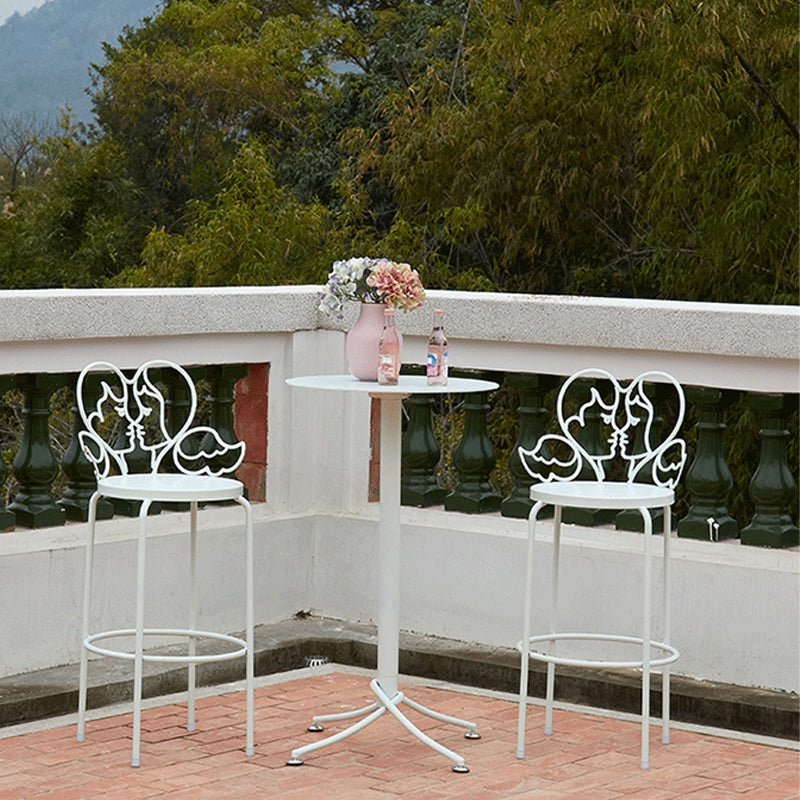 Industrial Outdoor Bar Height Table Metal Bar Table with Pedestal