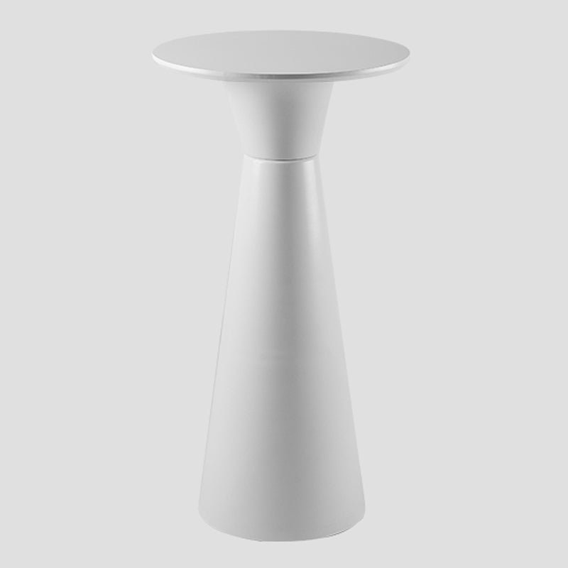 Contemporary Round Bar Height Table Metal Base Bar Table in Black and White
