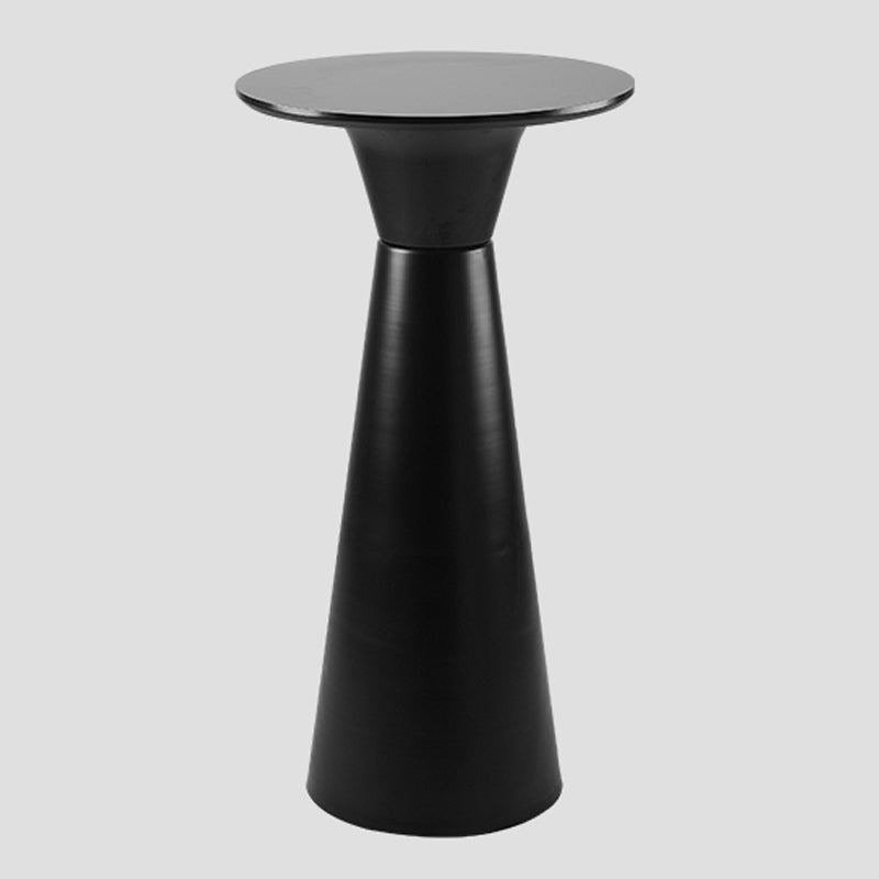 Contemporary Round Bar Height Table Metal Base Bar Table in Black and White