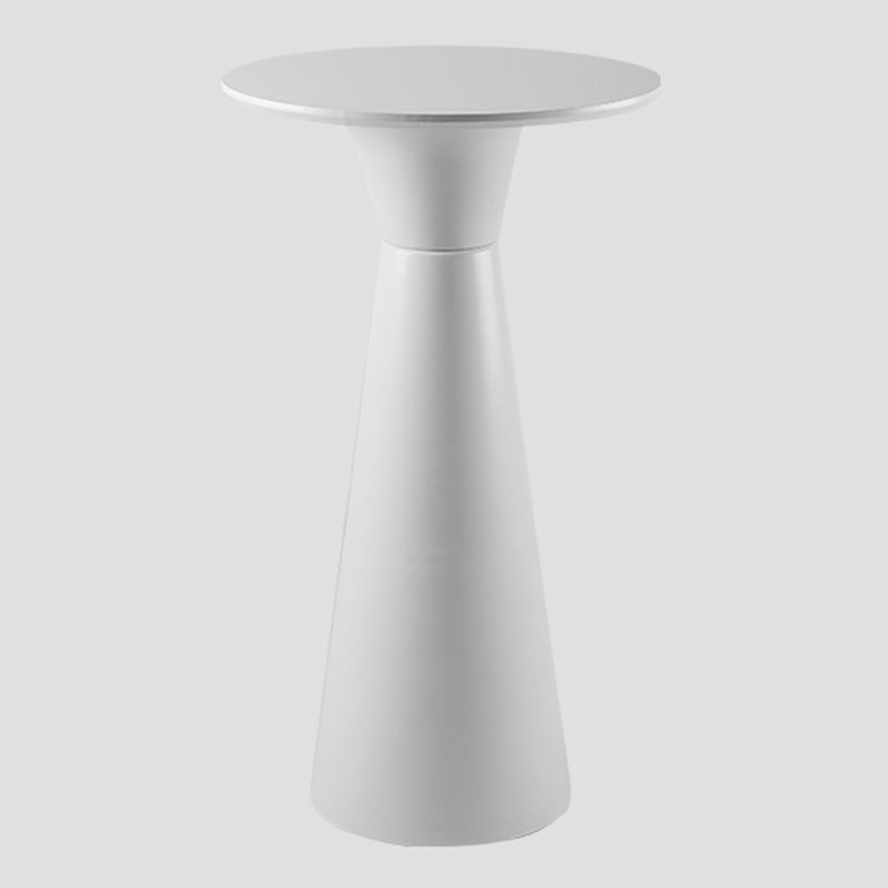 Contemporary Round Bar Height Table Metal Base Bar Table in Black and White