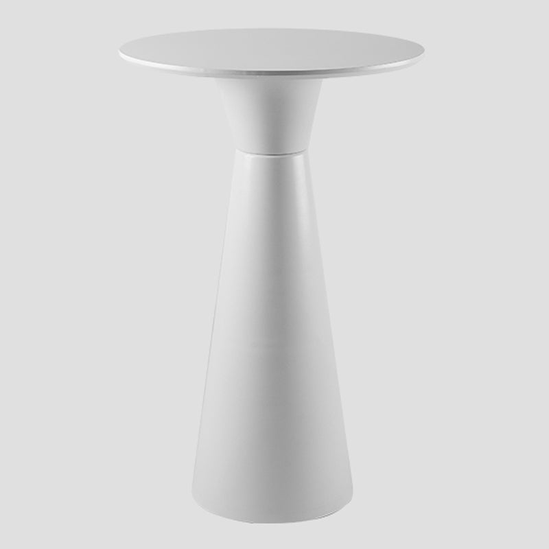 Contemporary Round Bar Height Table Metal Base Bar Table in Black and White