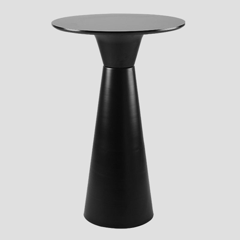Contemporary Round Bar Height Table Metal Base Bar Table in Black and White