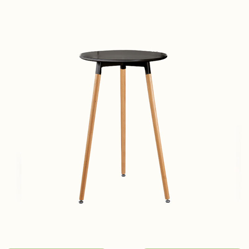 Beech Solid Wood Legs Bar Table Glam Round and Square Bar Table