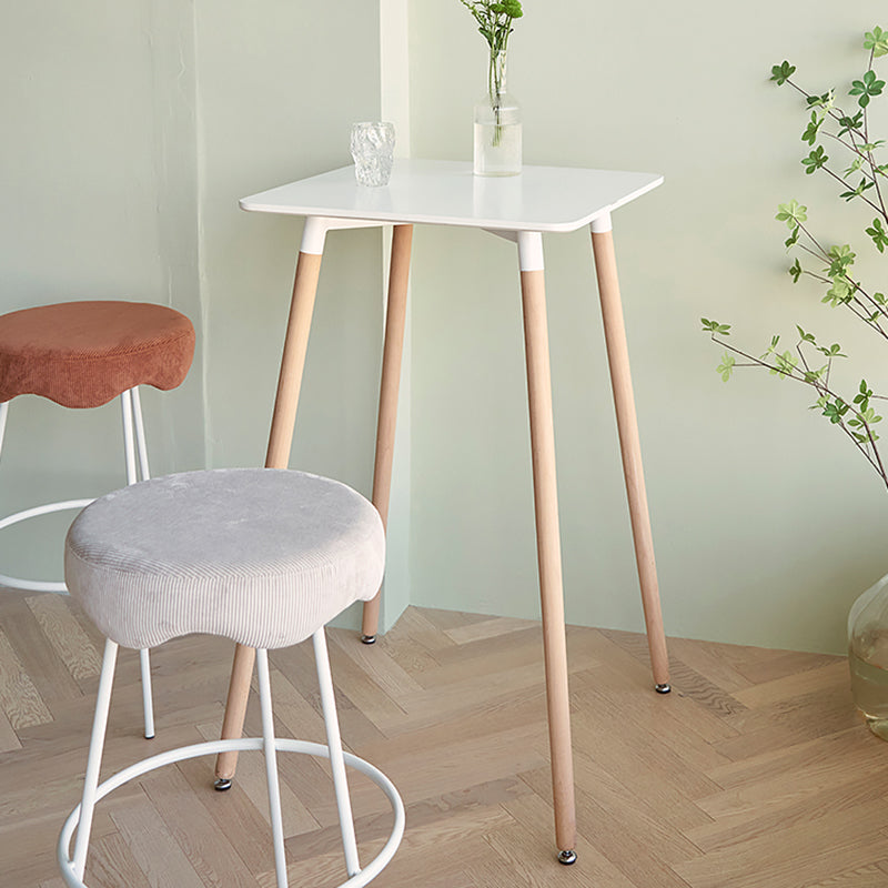 Beech Solid Wood Legs Bar Table Glam Round and Square Bar Table