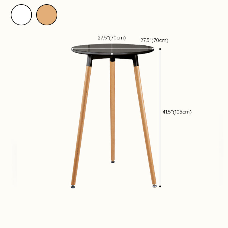 Beech Solid Wood Legs Bar Table Glam Round and Square Bar Table