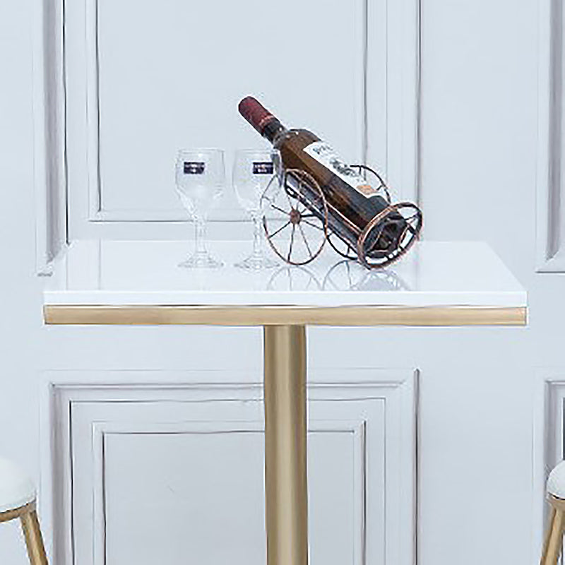 Round Bar Table Gold and Metal Base Bar Table for Kitchen Living Room Coffee Room