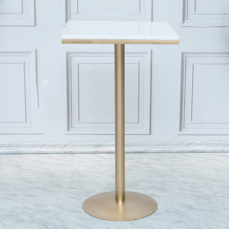Round Bar Table Gold and Metal Base Bar Table for Kitchen Living Room Coffee Room