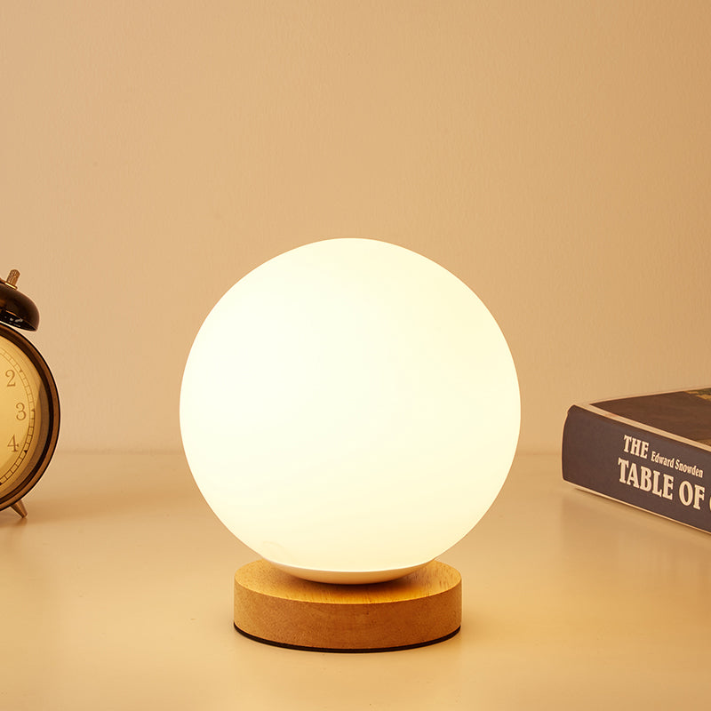 Bulb globo/cilindro/lettura quadrata di lettura di lettura luce moderna in legno di vetro bianco illuminazione