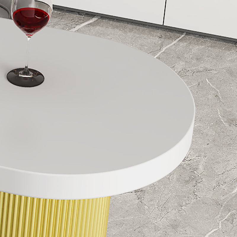 Specialty Wooden Bar Table 3-shelf Bar Height Pub Table with Metal Pedestal