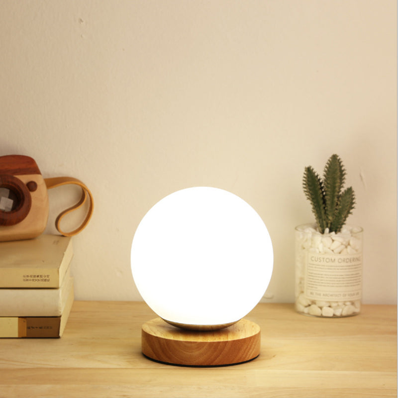Bulb globo/cilindro/lettura quadrata di lettura di lettura luce moderna in legno di vetro bianco illuminazione