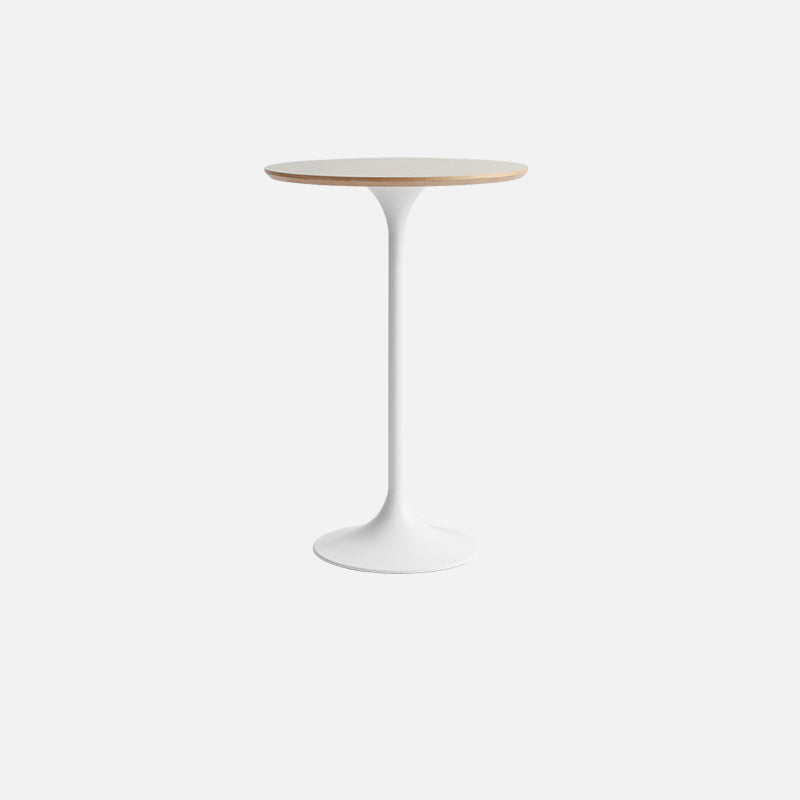 Contemporary Round Bar Height Table Metal Pedestal Bar Table for Cafe and Breakroom