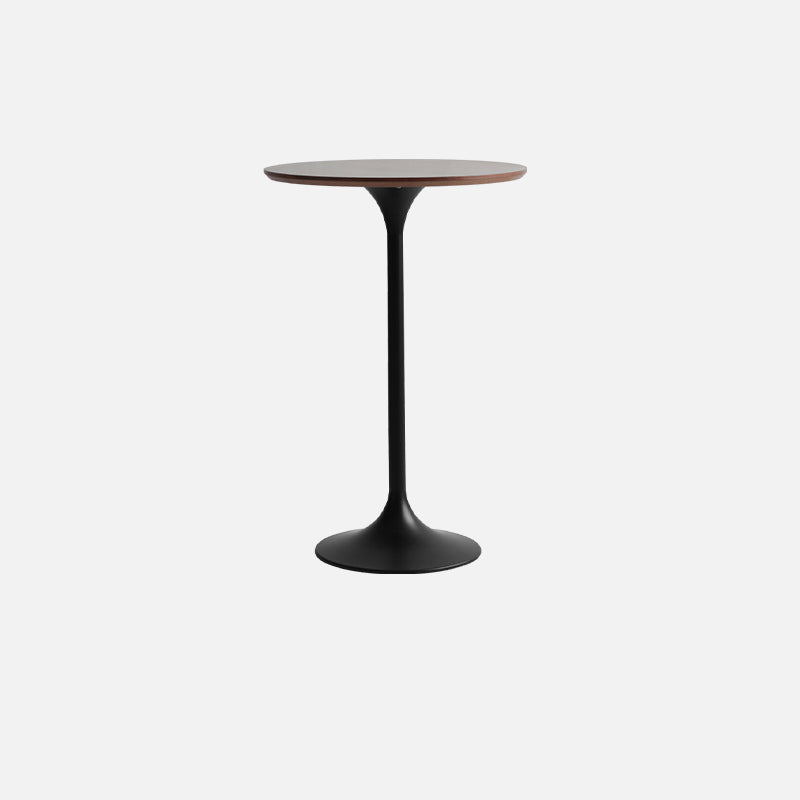 Contemporary Round Bar Height Table Metal Pedestal Bar Table for Cafe and Breakroom