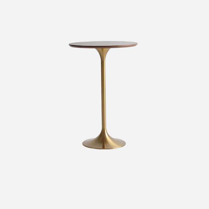 Contemporary Round Bar Height Table Metal Pedestal Bar Table for Cafe and Breakroom