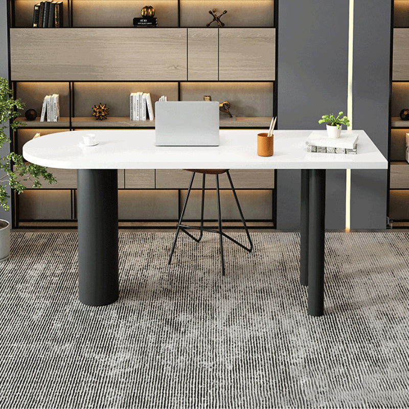 White Solid Wood Top Bar Height Table Industrial Style Metal Legs Bar Table