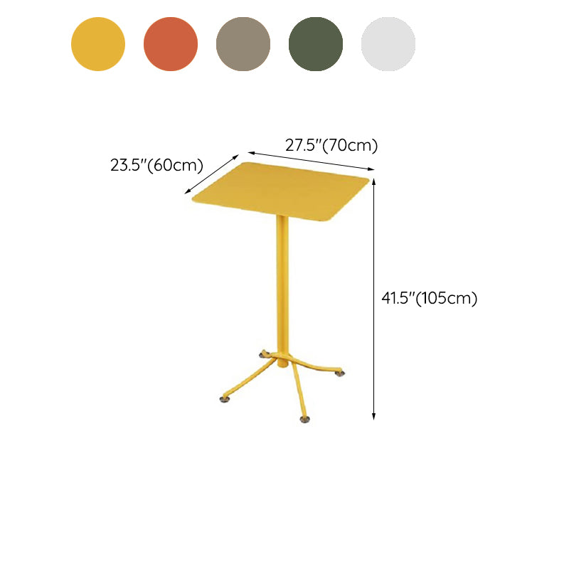 Metal Bar Dining Table Industrial Bar Height Cocktail Table with Pedestal