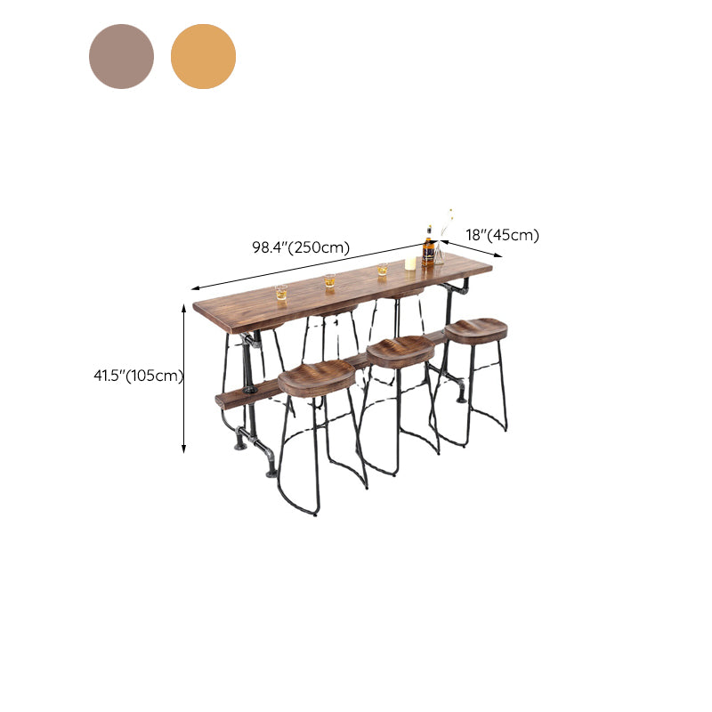 Industrial Bar Table Rectangle Solid Wood Pub Table for Outdoor