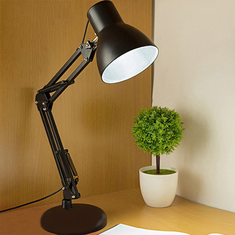 Black 1 Light Task Lighting Industrial Stylish Metal Conic Shade Adjustable Desk Light in Black for Office