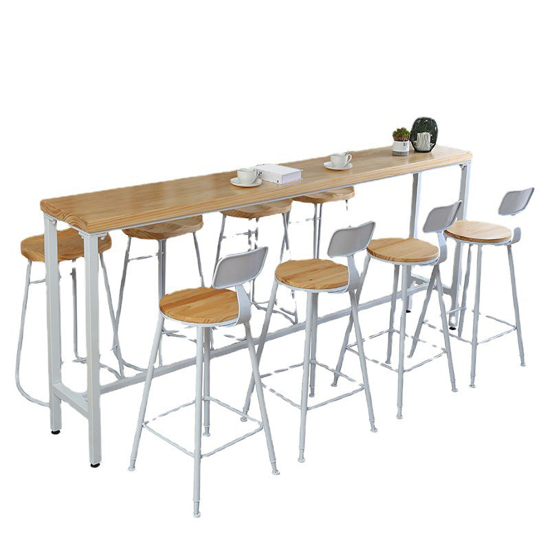 Contemporary Bar Table Rectangle Solid Wood Pub Table for Indoor