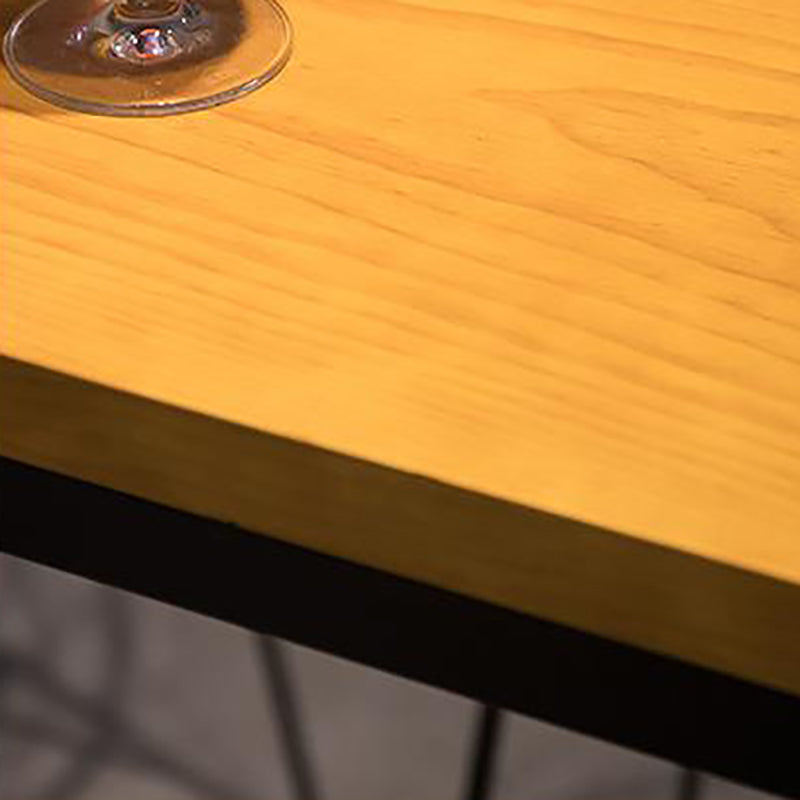 Industrial Bar Table Rectangle Solid Wood Bar Height Pub Table for Outdoor