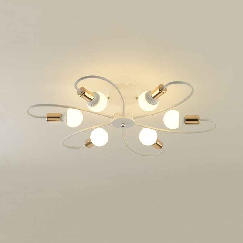 Simple Metallic Ceiling Lamp Contemporary Flush Mount Light Fixture