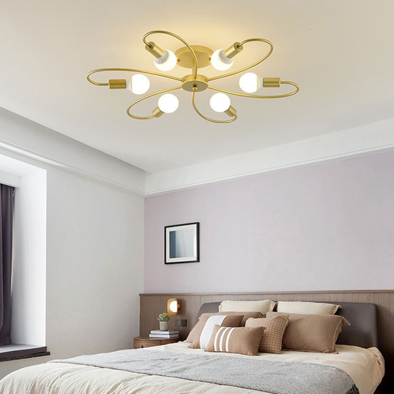 Simple Metallic Ceiling Lamp Contemporary Flush Mount Light Fixture