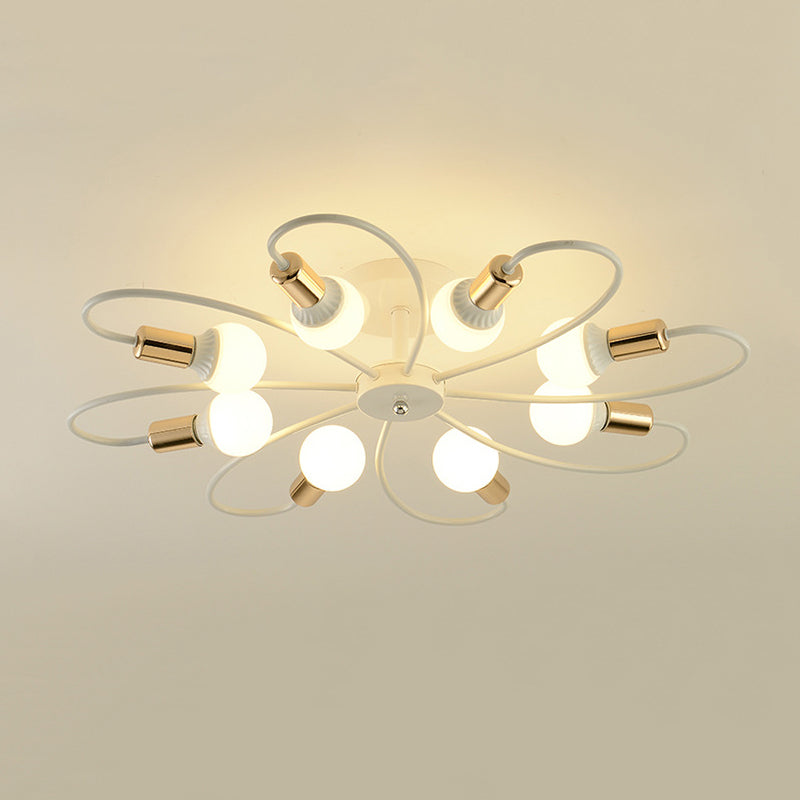 Simple Metallic Ceiling Lamp Contemporary Flush Mount Light Fixture