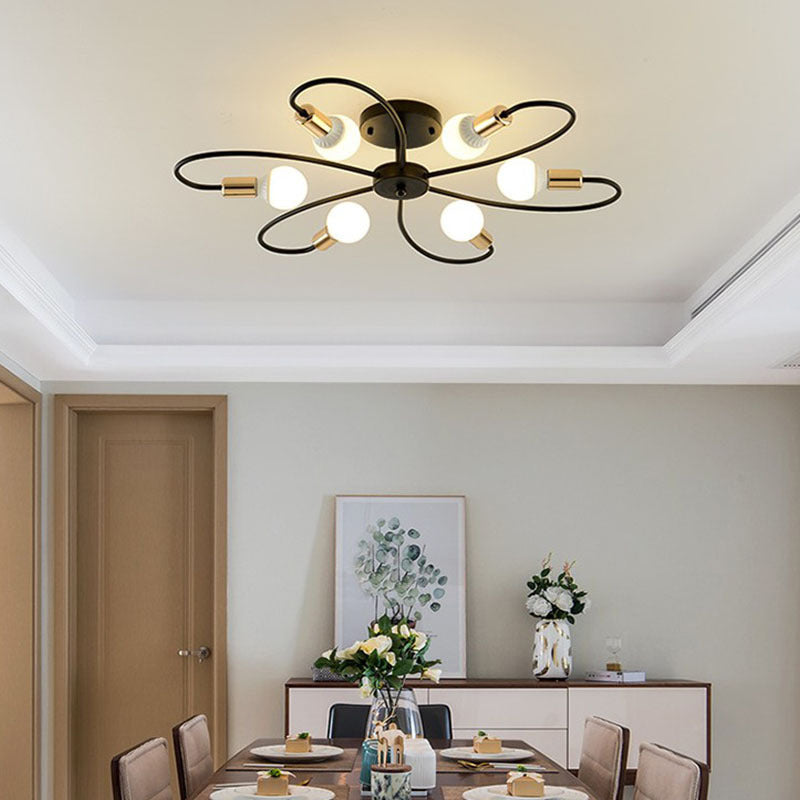Simple Metallic Ceiling Lamp Contemporary Flush Mount Light Fixture