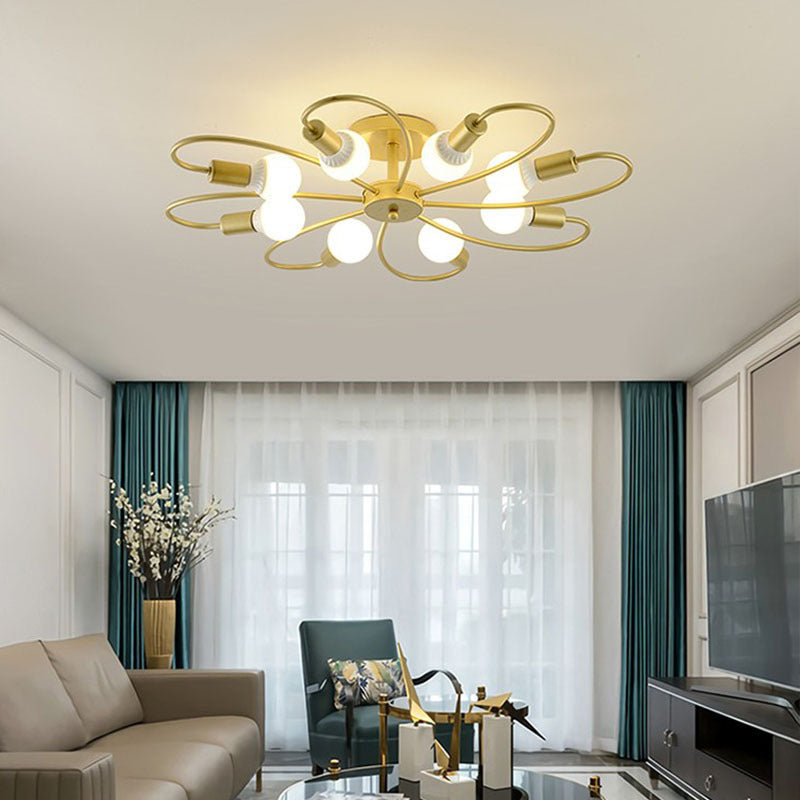 Simple Metallic Ceiling Lamp Contemporary Flush Mount Light Fixture